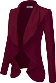 img 3 attached to Doublju Classic Draped Blazer Medium Women's Clothing at Suiting & Blazers