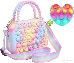 img 4 attached to 2022 Back to School Gift - Pop Fidget It Crossbody Purse/Bag for Her/Girls/Womens with 3D Heart Stress Ball-Sensory Squishy Figit Toy Pack - Mixed 2 Variants