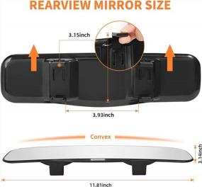 img 1 attached to Wontolf Universal Car Rearview Mirror - Panoramic Convex, 11.81X3.1 Inches, Interior Clip-On, Wide-Angle, No Blind Spot, For SUVs, Trucks, Boats, And Cars