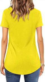 img 2 attached to Amoretu Женская летняя блуза: повседневная футболка с короткими рукавами и модным дизайном в виде перекрещивающихся полосок