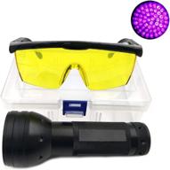 🔦 nikauto uv flashlight black light 51 led + uv protective glasses goggles set - perfect for detecting pet urine, car repair, and verifying currency logo