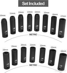 img 1 attached to 15-Piece 1/2” Drive 6-Point Metric Deep Impact Socket Set, Sizes Ranging from 10mm to 24mm