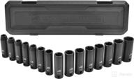 15-piece 1/2” drive 6-point metric deep impact socket set, sizes ranging from 10mm to 24mm логотип