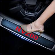 🚗 enhance car door protection with kaiweiqin 4pcs scuff plate covers for nissan nv200 - carbon fiber sticker threshold guards in decorative red логотип