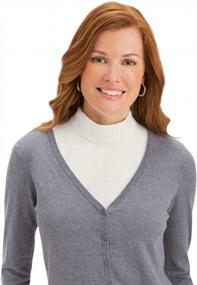 img 2 attached to Collections Etc Zippered Dickie Layer Top With Armholes - Soft Knit Mock Turtleneck For Layered Look