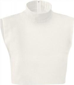 img 3 attached to Collections Etc Zippered Dickie Layer Top With Armholes - Soft Knit Mock Turtleneck For Layered Look