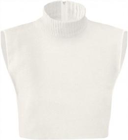 img 4 attached to Collections Etc Zippered Dickie Layer Top With Armholes - Soft Knit Mock Turtleneck For Layered Look