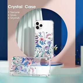 img 1 attached to Cutebe Clear Case For IPhone 12 Pro Max - Shockproof Hard PC+TPU Bumper Protective Cover With Blue Floral Design For Women And Girls - Fits 6.7 Inch 2020 Released Model