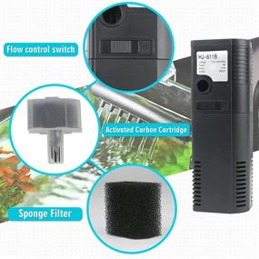 img 3 attached to 🐠 TARARIUM Submersible Aquarium Filter with Quiet Air Pump - Ideal for Betta Fish Tanks (5-15 Gallons) - Includes Active Carbon Bio Cartridge & Sponge Filter for Crystal Clear Water