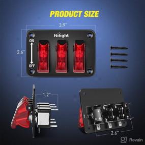 img 3 attached to 🔌 Nilight 3 Gang Toggle Switch Panel: Heavy-Duty Rocker Switch with LED Light and Flip Cover - 2 Years Warranty