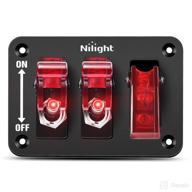 🔌 nilight 3 gang toggle switch panel: heavy-duty rocker switch with led light and flip cover - 2 years warranty logo