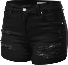 img 3 attached to FashionMille Women'S Mid Waist Stretch Denim Jean Raw Hem Ripped 3.5" Shorts With Pockets