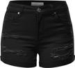 fashionmille women's mid waist stretch denim jean raw hem ripped 3.5" shorts with pockets logo