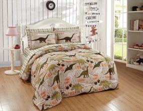 img 3 attached to Better Home Style Multicolor Dinosaurs Bedding