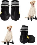 🐾 baowi dog boots: rugged anti-slip sole, waterproof dog shoes for outdoor walking and running, paw protector for spring and summer, floor cleanliness (4pcs, black) логотип