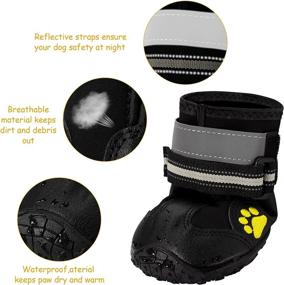 img 1 attached to 🐾 BAOWI Dog Boots: Rugged Anti-Slip Sole, Waterproof Dog Shoes for Outdoor Walking and Running, Paw Protector for Spring and Summer, Floor Cleanliness (4PCS, Black)