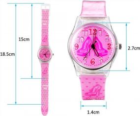 img 3 attached to ELEOPTION Girls Teens Analog Quartz Silicone Wrist Watch Waterproof Causal Resin Band Students Gift (High Heels- Pink)