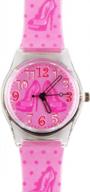 eleoption girls teens analog quartz silicone wrist watch waterproof causal resin band students gift (high heels- pink) logo