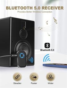 img 1 attached to COMSOON AUX Bluetooth Adapter for Car: Upgraded Bluetooth 5.0 Music Receiver with Noise Cancellation, 16H Battery Life, Dual Connect - Elegant Black