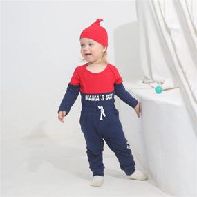 img 3 attached to Newborn Baby Boy Clothes Outfit Letter Print Romper Pants Clothing Set - Infant Boys