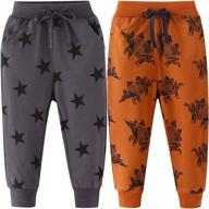 rewangoing cartoon drawstring elastic sweatpants boys' clothing ~ pants logo