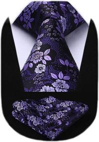 img 4 attached to HISDERN Handkerchief Jacquard Classic Necktie Men's Accessories best for Ties, Cummerbunds & Pocket Squares