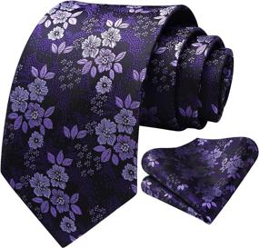 img 3 attached to HISDERN Handkerchief Jacquard Classic Necktie Men's Accessories best for Ties, Cummerbunds & Pocket Squares