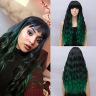 netgo женский зеленый смешанный черный парик длинные пушистые вьющиеся волнистые волосы парики для девочек синтетические вечерние парики логотип