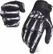 non-slip skeleton joker motorcycle gloves with touchscreen capability for men and women - ideal for cycling, dirt bike, mountain bike, and riding (rigwarl) logo