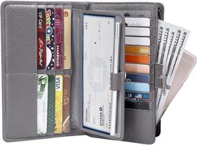 img 4 attached to Womens Blocking Leather Organizer Checkbook Women's Handbags & Wallets via Wallets