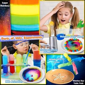 img 1 attached to UNGLINGA 100+ Science Lab Experiments Kit For Kids Age 4-6-8-12-14, STEM Activities Educational Scientist Toys Gifts Chemistry Set, Magic Sand, Gemstone Dig, Volcano, Glowing Worms, Fizzy Reaction