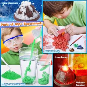 img 2 attached to UNGLINGA 100+ Science Lab Experiments Kit For Kids Age 4-6-8-12-14, STEM Activities Educational Scientist Toys Gifts Chemistry Set, Magic Sand, Gemstone Dig, Volcano, Glowing Worms, Fizzy Reaction