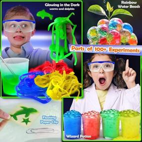 img 3 attached to UNGLINGA 100+ Science Lab Experiments Kit For Kids Age 4-6-8-12-14, STEM Activities Educational Scientist Toys Gifts Chemistry Set, Magic Sand, Gemstone Dig, Volcano, Glowing Worms, Fizzy Reaction