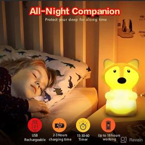 img 2 attached to 🦊 Fox Night Light: Silicone Nursery Lamp for Baby and Toddler, Perfect for Kids Room, Boys and Girls - Cute, Squishy and LED!