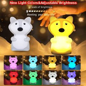 img 3 attached to 🦊 Fox Night Light: Silicone Nursery Lamp for Baby and Toddler, Perfect for Kids Room, Boys and Girls - Cute, Squishy and LED!