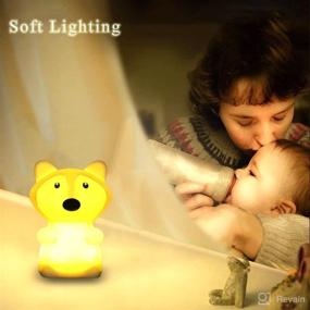 img 1 attached to 🦊 Fox Night Light: Silicone Nursery Lamp for Baby and Toddler, Perfect for Kids Room, Boys and Girls - Cute, Squishy and LED!