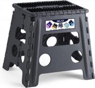 🪜 delxo folding step stool: non-slip heavy duty foldable stool for kids and adults - grey, 2021 upgrade logo