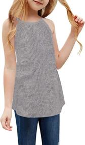 img 4 attached to 👚 Halter Sleeveless Spaghetti Casual Shirts: Must-Have Girls' Clothing in Tops, Tees & Blouses!