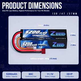 img 3 attached to Zeee 3S Lipo Battery 5200MAh 11.1V 80C RC Battery Hard Case With Deans Connector For RC Car Boat Truck Helicopter Airplane Racing Models