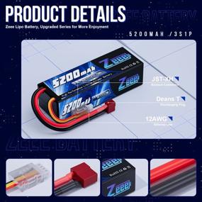 img 2 attached to Zeee 3S Lipo Battery 5200MAh 11.1V 80C RC Battery Hard Case With Deans Connector For RC Car Boat Truck Helicopter Airplane Racing Models