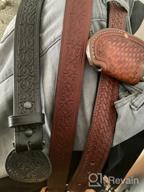 img 1 attached to Basket Weave Brown Leather Western Men's Belts: A Stylish Addition to Your Accessories review by Reginald Holman