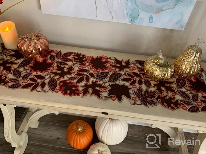 img 1 attached to Fall In Love With Simhomsen'S Set Of 4 Embroidered Leaves Table Mats For Thanksgiving And Autumn Decorations! review by Amber Davis