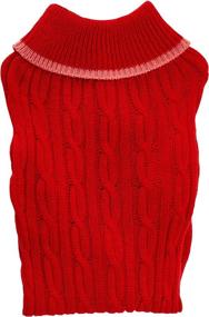 img 3 attached to 🐕 Ethical Pet Fashion Pet Classic Cable Sweater - Dog Sweater with Leash Hole, Stylish Turtleneck Design - 100% Acrylic, Warm & Comfortable - Red, Medium