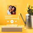 veelu personalized acrylic song with photo customized transparent song plaque custom picture album cover scannable spotify code led night light lamp for music lovers logo