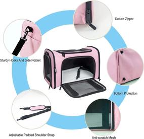 img 2 attached to TSA Airline Approved Soft Sided Travel Pet Carrier for Small Medium Cats Dogs by NextFri