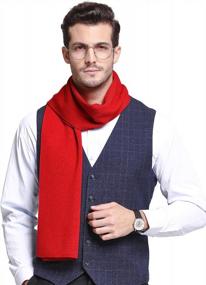 img 4 attached to 🧣 RIONA Australian Merino Knitted Neckwear: Stylish Men's Scarves and Accessories