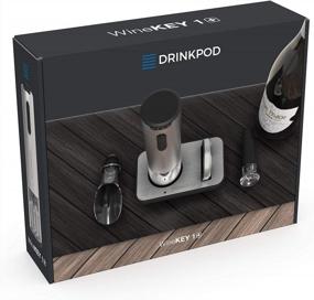 img 3 attached to Rechargeable Electric Wine Opener With Charging Base - WineKEY 1+, 5-Piece Gift Set, Automatic Wine Opener With Charging Stand