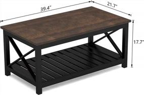 img 2 attached to Rustic Charm Meets Modern Elegance: ChooChoo 40" Coffee Table With Shelf For A Vintage Farmhouse Living Room