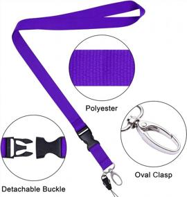 img 2 attached to Wisdompro 3 Pack Office Lanyard With Detachable Buckle & Oval Clasp - Quick Release Neck Keychain Strap For Key, Whistle, Cell Phone, USB, ID Badge Holder - Purple, Hot Pink, Light Blue (23 Inch)