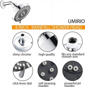 img 2 attached to Upgrade Your Shower Experience With UMIRIO Chrome High-Pressure Rainfall Shower Head - 5 Spray Settings And Swivel Ball Joint